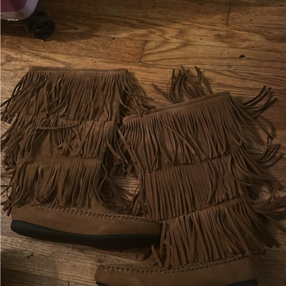 Hot Cakes Brown Fringe Moccasins